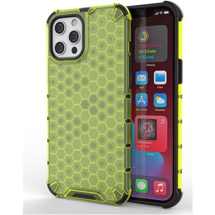 Mobigear Honeycomb Coque iPhone 13 Pro Coque arrière Rigide Anti-Chocs - Vert