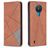 Mobigear Rhombus Slim Housse Nokia 1.4 Etui - Cognac