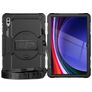 Mobigear SureGrip Xtreme Coque Samsung Galaxy Tab S9 Ultra Coque arrière en Plastique rigide,Silicone + Bandoulière + Support Amovible - Noir