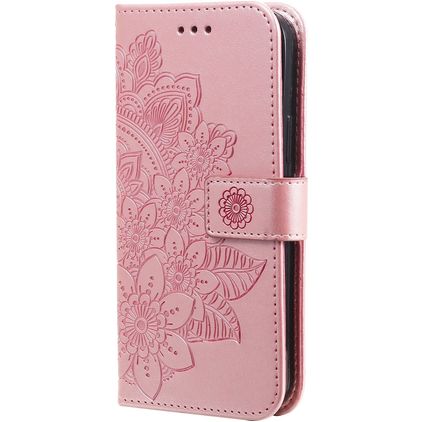 Mobigear Flowers Housse POCO F4 Etui Porte-Monnaie - Rose doré