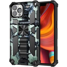 Mobigear Armor Stand Coque iPhone 13 Pro Max Coque arrière Rigide Anti-Chocs avec Support Amovible - Vert