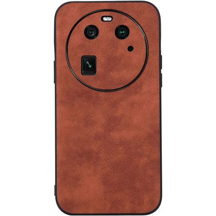 Mobigear Fabric Coque OPPO Find X6 Coque arrière Rigide - Marron