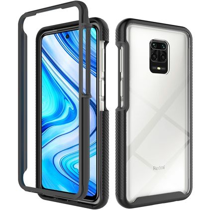 Mobigear Two-Layer Coque Xiaomi Redmi Note 9S Coque arrière Rigide Anti-Chocs - Noir
