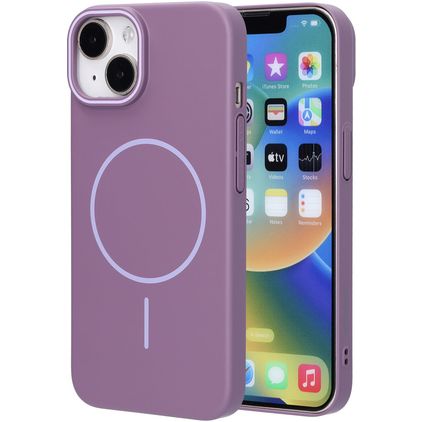 Mobiparts Slim Line Coque iPhone 14 MagSafe Coque arrière Rigide - Imperial Purple