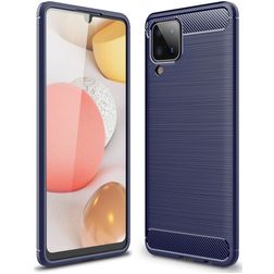 Mobigear Brushed Slim Samsung Galaxy A12 TPU souple Coque arrière - Bleu