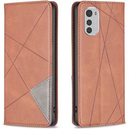 Mobigear Rhombus Slim Housse Motorola Moto E32 Etui - Marron