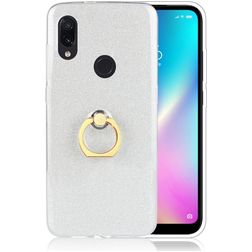 Mobigear Glitter Ring Coque Xiaomi Redmi 7 Coque arrière en TPU Souple avec Anneau-Support - Argent
