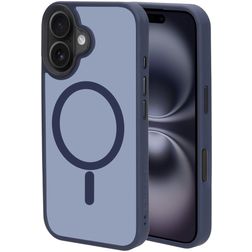 Mobiparts Hardcover iPhone 16 MagSafe Plastique rigide Coque arrière - Satin Blue