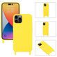 Mobigear Lanyard iPhone 14 Pro Coque avec cordon en Silicone - Jaune