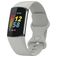 Mobigear Sport Dual Bracelet Silicone Fitbit Charge 5 Fermeture à clou et passant - Gris