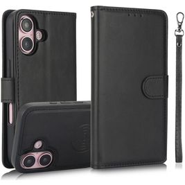 Mobigear Wallet Housse iPhone 16 Plus Etui avec Coque Détachable Porte-Monnaie - Noir