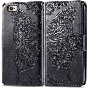 Mobigear Butterfly Housse iPhone SE (2022) Etui Porte-Monnaie - Noir