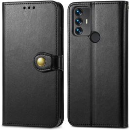 Mobigear Snap Button Housse TCL 30 SE Etui Porte-Monnaie - Noir