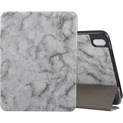 Mobigear Tri-Fold Marble Coque iPad Air 11 Pouces (2024) Etui + Porte-crayon - Gris