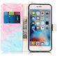 Mobigear Marble Housse iPhone 8 Plus Etui Porte-Monnaie - Bleu / Rose