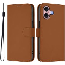 Mobigear Urban Wallet Housse iPhone 16 Etui Porte-Monnaie - Marron