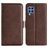 Mobigear Slim Magnet Housse Samsung Galaxy M22 Etui Porte-Monnaie - Marron