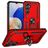 Mobigear Armor ring Samsung Galaxy A16 Plastique rigide Coque arrière Antichoc avec bague de maintien - Rouge