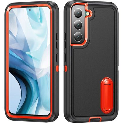 Mobigear Rugged Stand Coque Samsung Galaxy S23 Plus Coque arrière Rigide Anti-Chocs avec Support Amovible - Noir
