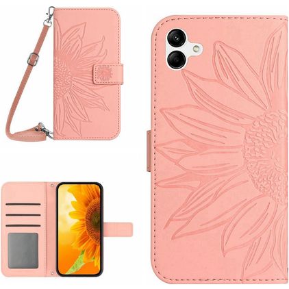 Mobigear Sunflower Samsung Galaxy A05 Étui Portefeuille - Rose