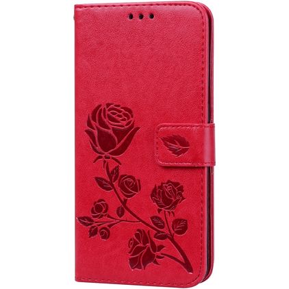 Mobigear Roses Housse Samsung Galaxy A10 Etui Porte-Monnaie - Rouge