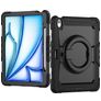 Mobilize Rotating Defender Coque iPad Air 13 Pouces (2024) Coque arrière en Plastique rigide,Silicone + Bandoulière + Support Amovible - Noir