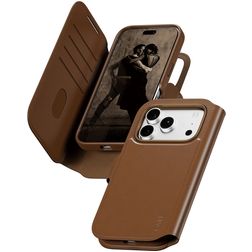 CARE by PanzerGlass Tango Two-in-One iPhone 18 Pro MagSafe Coque Étui 2en1 avec coque amovible Portefeuille - Marron