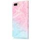 Mobigear Marble Housse iPhone 8 Plus Etui Porte-Monnaie - Bleu / Rose