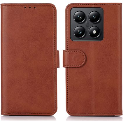 Mobigear Wallet Housse Xiaomi 14T Etui Porte-Monnaie - Marron