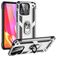 Mobigear Armor Ring Xiaomi Redmi 10C Plastique rigide Coque arrière Antichoc avec bague de maintien - Argent