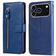 Mobigear Zipper Housse iPhone 17 Pro Etui Porte-Monnaie - Bleu
