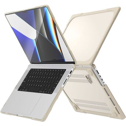 Mobigear Shockproof MacBook Pro 14 Pouces (2021-2026) Coque - Taupe - Model A2442 / A2779 / A2918 / A2992 / A3401 / A3112 / A3434 / A3427 / A3426