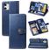 Mobigear Snap Button Housse iPhone 12 Pro Etui Porte-Monnaie - Bleu