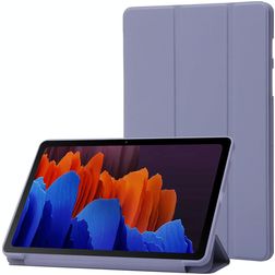 Mobigear Tri-Fold Gel Coque Samsung Galaxy Tab S11 Etui en TPU,Similicuir - Violet