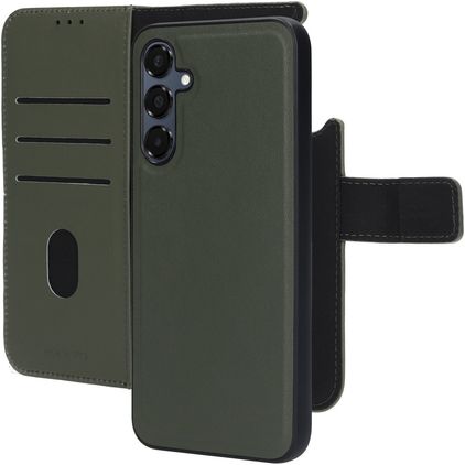 Mobiparts Samsung Galaxy A16 MagSafe Coque Cuir véritable Étui 2en1 avec coque amovible Portefeuille - Vert