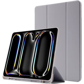 Mobigear Tri-Fold Gel Coque iPad Pro 11 Pouces (2025) Etui en TPU,Similicuir + Porte-crayon - Gris