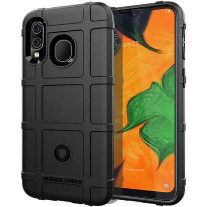 Mobigear Rugged Shield Coque Samsung Galaxy A40 Coque arrière en TPU Souple Anti-Chocs - Noir