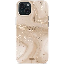 MIO Coque iPhone 15 Plus MagSafe Coque arrière Rigide - Gold Marble