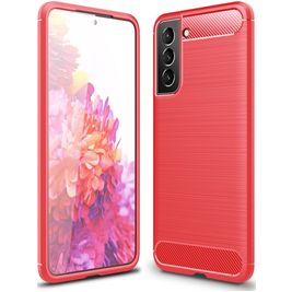 Mobigear Brushed Slim Coque Samsung Galaxy S21 FE Coque arrière en TPU Souple - Rouge