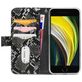 Mobilize Magnet Zipper Housse iPhone SE (2020) Etui avec Coque Détachable Porte-Monnaie - Noir
