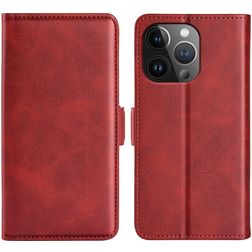 Mobigear Slim Magnet Housse iPhone 15 Pro Etui Porte-Monnaie - Rouge