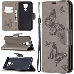 Mobigear Butterfly Housse Xiaomi Redmi Note 9 Etui Porte-Monnaie - Gris