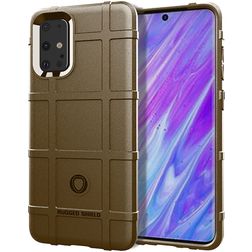 Mobigear Rugged Shield Coque Samsung Galaxy S20 Ultra Coque arrière en TPU Souple Anti-Chocs - Marron