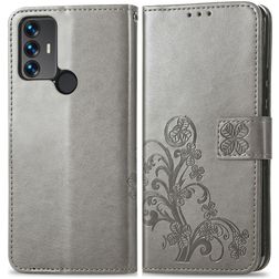 Mobigear Clover Housse TCL 30 SE Etui Porte-Monnaie - Gris