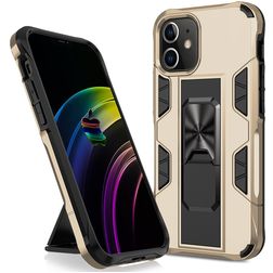 Mobigear Armor Stand Coque iPhone 12 Pro Max Coque arrière Rigide Anti-Chocs avec Support Amovible - Or