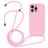 Mobigear Lanyard iPhone 14 Pro Coque avec cordon en Silicone - Rose