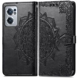 Mobigear Mandala Housse OnePlus Nord CE 2 Etui Porte-Monnaie - Noir