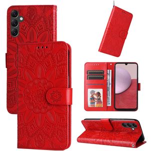 Mobigear Sunflower Housse Samsung Galaxy A14 Etui Porte-Monnaie - Rouge