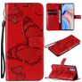 Mobigear Butterfly Housse OPPO Reno 4 Etui Porte-Monnaie - Rouge