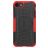 Mobigear Tire Coque iPhone SE (2022) Coque arrière Rigide Anti-Chocs avec Support Amovible - Noir / Rouge